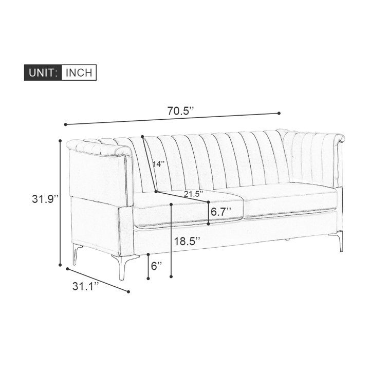 Red Barrel Studio® Joany 70'' Upholstered Sofa Wayfair
